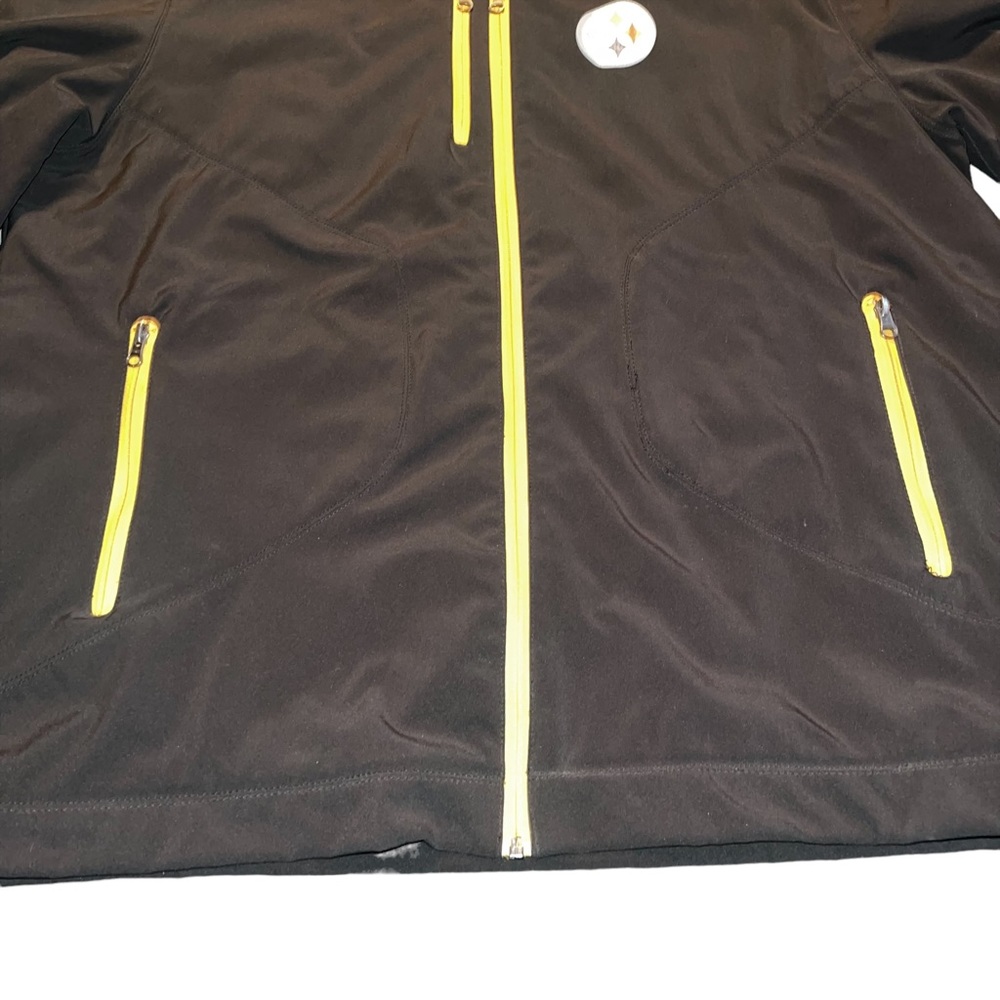 NFL Steelers Jacket Men’s Size XL Zip Front Light Fleece Liner Black And Gold - Picture 3 of 8